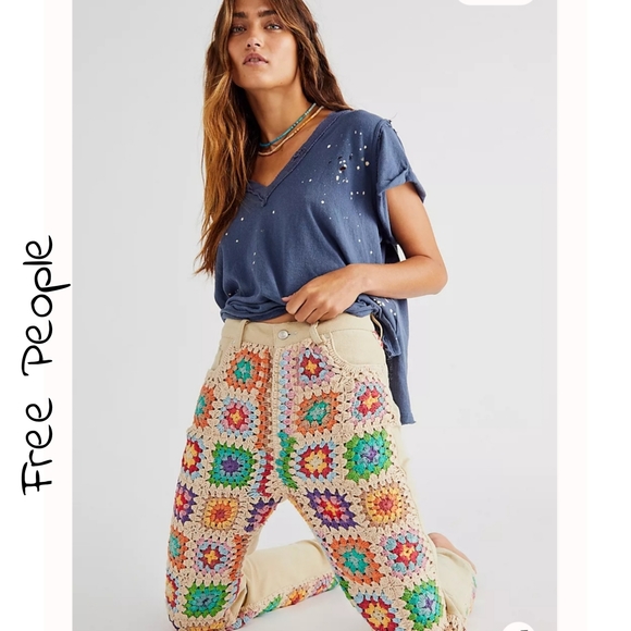 Free People Denim - Free People × We The Free Crochet Zuri Mom Jeans